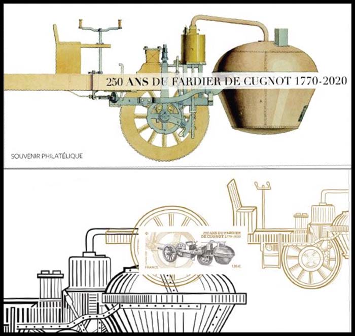 timbre N° 169, 250 ans du Fardier de Cugnot 1770-2020