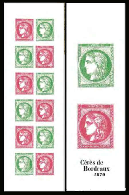  93ème Congrès de la fédération française des associations philatéliques <br>Reproduction du Cérès de Bordeaux, Carnet de 14 timbres