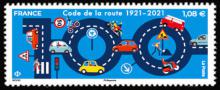timbre N° 5493, Code de la route 1921-2021