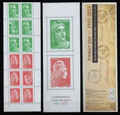 timbre N° C1528, 70 ans de la mention « Premier jour »