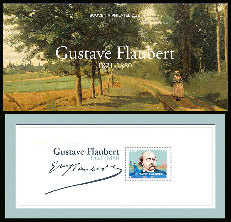 timbre N° 184, Gustave Flaubert 1821-1880