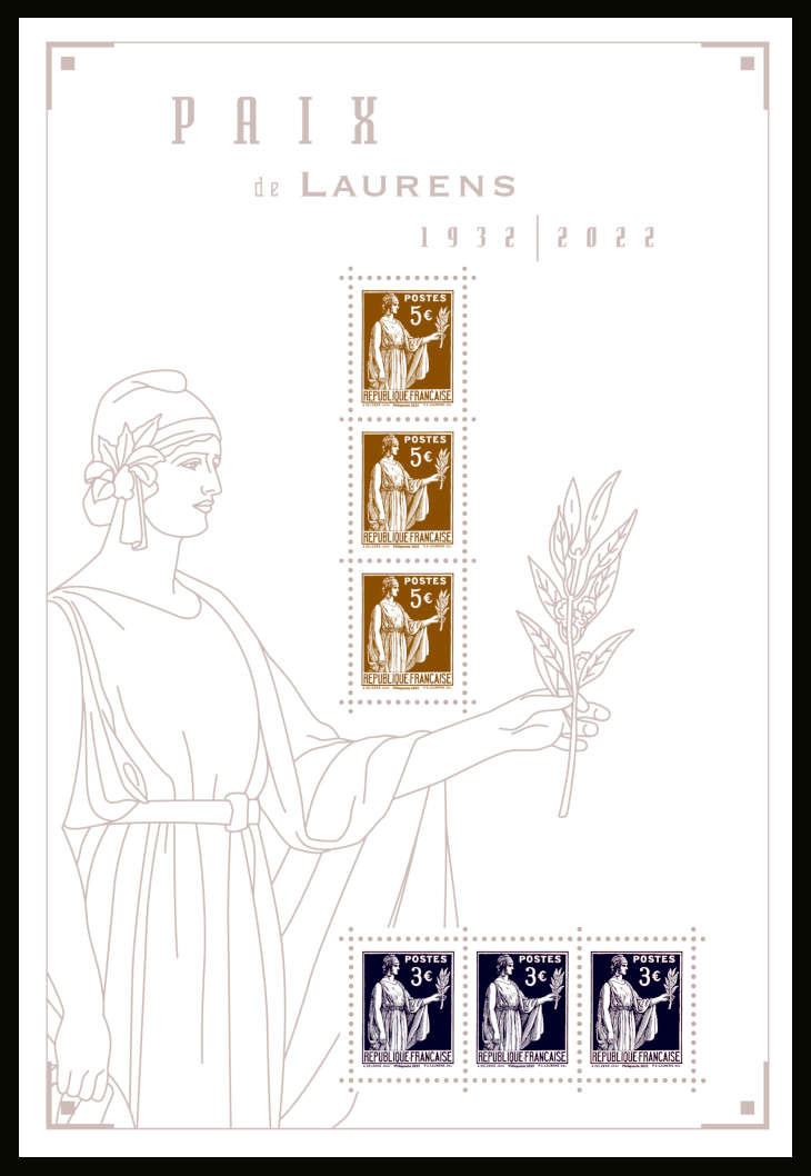  Bloc paix de Laurens 1932-2022 <br>type Paix de la 1ère série