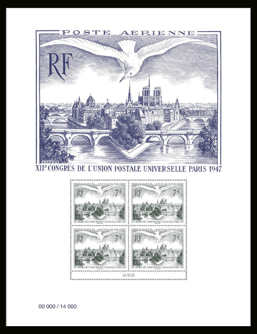 Affiche Timbre Vue de Paris - Salon d'Automne 2022 - 4 timbres à 7