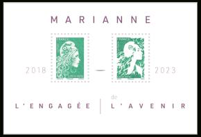 Bloc Lettre vert Marianne l'engagée et Marianne de l'avenir