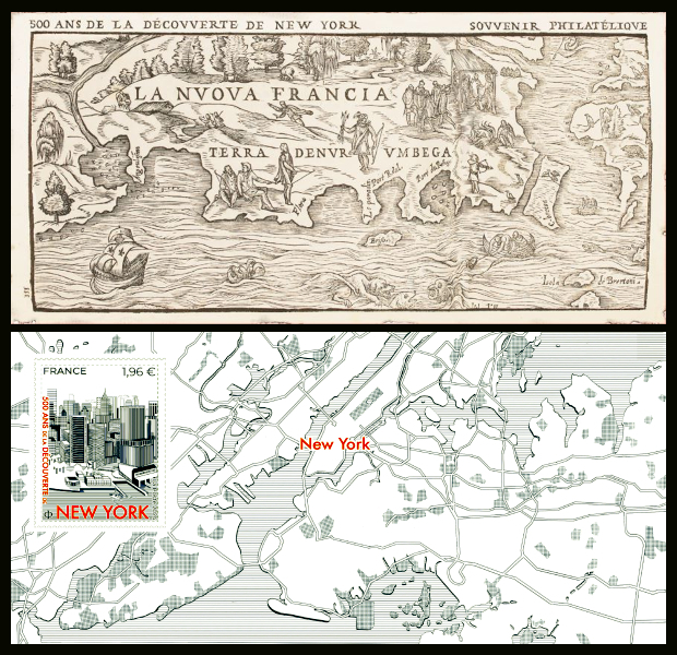 timbre N° 214, 500 ans de la découverte de New-York