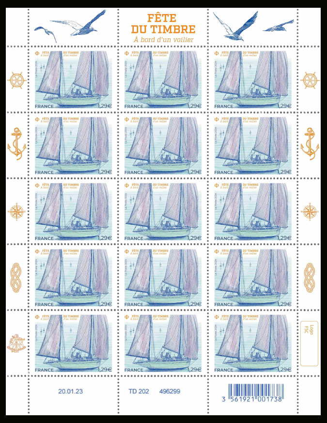  Fête du timbre 2024, le timbre voyage au fil de l’eau <br>A bord d'un voilier