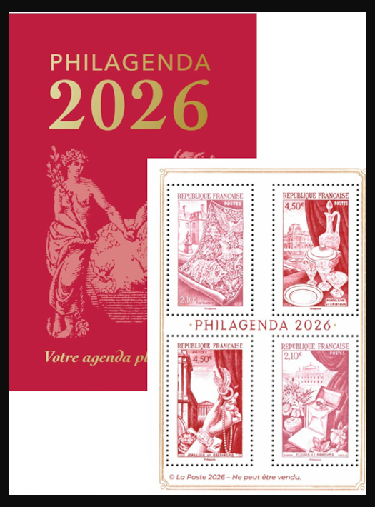  Agenda 2026 illustré par les timbres de la série «luxe» 