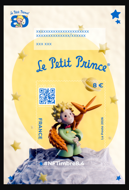 NFTimbre8.4 <br>Le Petit Prince d’Antoine de Saint-Exupéry