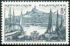 timbre N° 1037, Marseille le vieux port et Notre-Dame de la Garde
