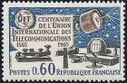 timbre N° 1451, Centenaire de l'union internationale des télécommunications