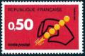 timbre N° 1720, Code Postal à 0 F 50 rouge