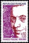 timbre N° 1785, Francis Poulenc (1899-1963) compositeur et pianiste