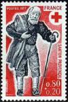 timbre N° 1959, Santon provençal - le chemineau - Croix rouge