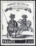timbre N° 1983, Carrousel sous Louis XIV - Les tuilleries 1662.