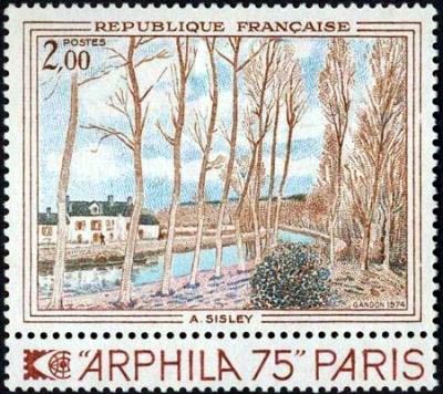  ARPHILA 75 <br> 48ème Congrès de la Fédération Française des Associations Philatéliques <br>Alfred Sisley «Canal du loing»