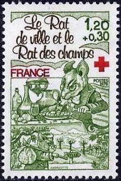  Croix rouge <br>Le Rat de ville et le Rat des champs - fable de Jean de La Fontaine