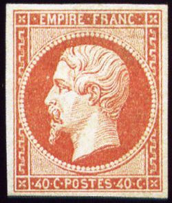  Napoléon III 40 c - EMPIRE FRANC non dentelé 