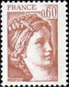 timbre N° 2119, Sabine 0 F 60 brun clair