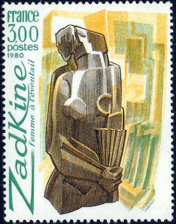  Zadkine (1890-1967) « Femme à l'éventail » 