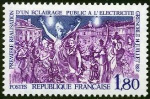  Première réalisation d'un éclairage public à l'électricité ( Grenoble 14 juillet 1882 ) 