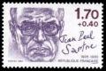 timbre N° 2357, Jean-Paul Sartre (1905-1980) écrivain