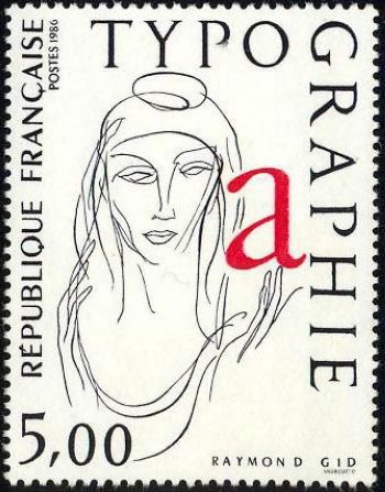  Dessin de Raymond Gid - Figure allégorique <br>Typographie