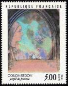 timbre N° 2635, « Profil de femme » d'Odilon Redon