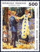timbre N° 2692, « La balançoire » d'Auguste Renoir