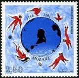 timbre N° 2695, Mozart (1756-1791) Bicentenaire de sa mort