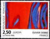 timbre N° 2797, Europa - « Rouge rythme bleu » Olivier Debré