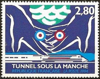  Inauguration du tunnel sous la Manche - Mains britanique et française 