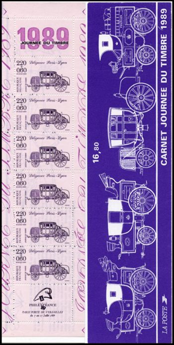  Journée du timbre - Diligence Paris-Lyon - violet sur mauve 