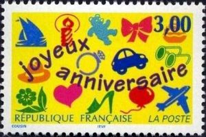  Timbres de souhaits : Joyeux anniversaire 