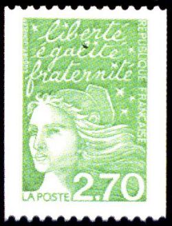  Marianne du 14 Juillet, Liberté, égalité, fraternité <br>Marianne de Luquet 2f 70