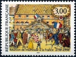 timbre N° 3142, Réunion de Mulhouse à la France 1798-1998, Bicentenaire