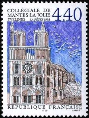 timbre N° 3180, La collègiale de Mantes-la-Jolie (Yveline)