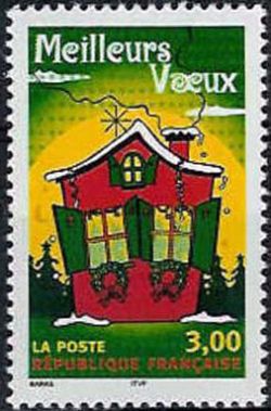 timbre N° 3201, Meilleurs voeux, Maison rouge