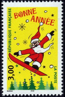 timbre N° 3202, Bonne année, Père Noël