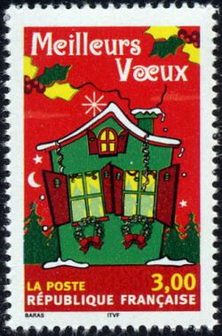 timbre N° 3203, Meilleurs voeux, Maison verte