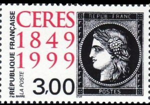 timbre N° 3211, 150ème anniversaire du premier timbre-poste français, Le Cérès noir 1900