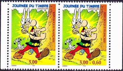 timbre N° P3226A, Journée du timbre, Astérix, bande dessinée créée par René Goscinny et dessinée par Albert Uderzo