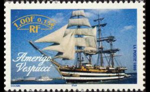 timbre N° 3275, Armada du siècle Rouen 1999 - Amerigo Vespucci