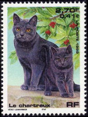 timbre N° 3283, Série Nature de France Chats - Le chartreux