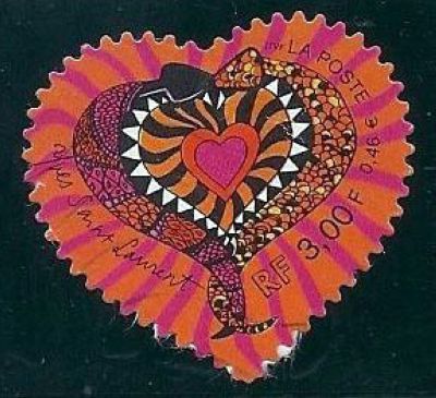 timbre N° 3297, Saint Valentin - Le cœur d'Yves Saint Laurent (serpents)