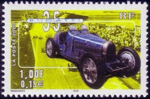 timbre N° 3317, Collection jeunesse - Série voitures anciennes - Bugatti 35