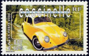 timbre N° 3322, Collection jeunesse - Série voitures anciennes - Coccinelle Volkswagen