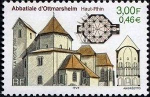 timbre N° 3336, Abbatiale d'Ottmarsheim (Haut-Rhin)