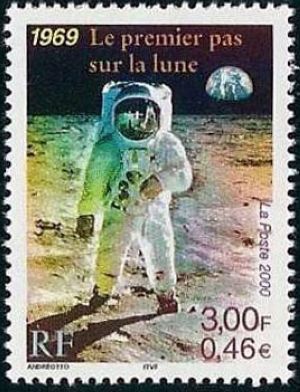 timbre N° 3355, Le siècle au fil du timbre : 1969, Le premier pas sur la lune