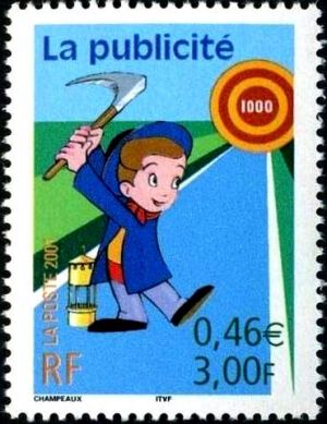 timbre N° 3373, Le siècle au fil du timbre la Communication, Publicité au cinéma