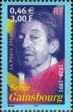 timbre N° 3393, Artistes de la chanson, Serge Gainsbourg 1928-1991